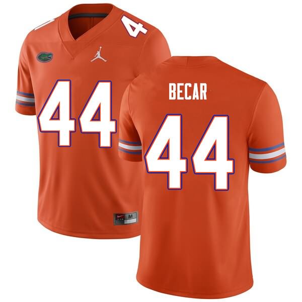 NCAA Florida Gators Brandon Becar Men's #44 Nike Orange Stitched Authentic College Football Jersey QGH3364CV